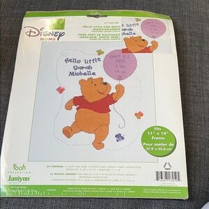 Disney Pooh Collection Cross Stitch Kit with Red and Purple Accents